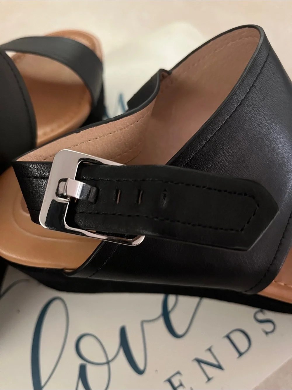 Corso Como Black Two-Band Platform Sandals